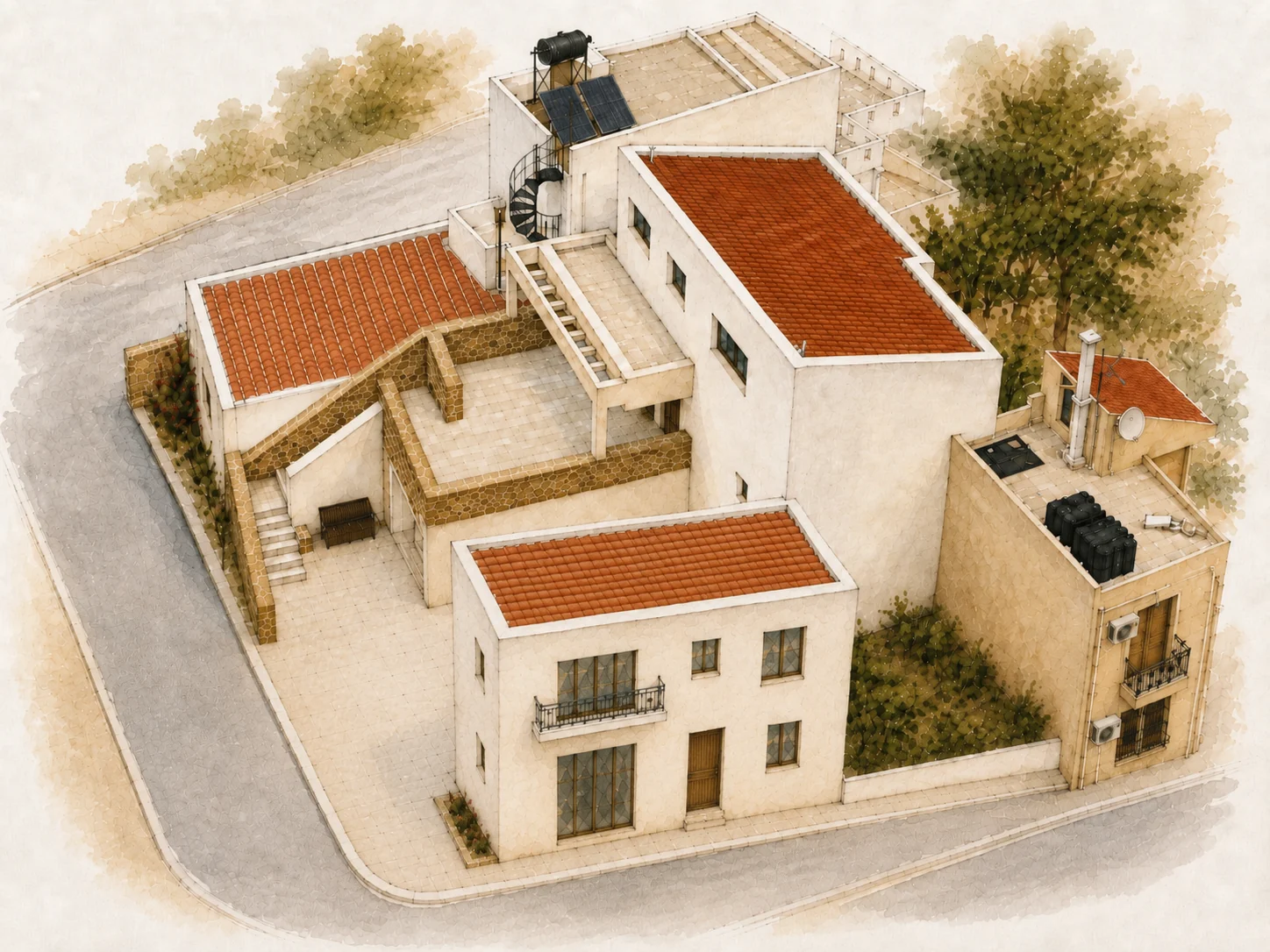 AI-generated illustrative concept showing additional accommodation on the adjoining plot